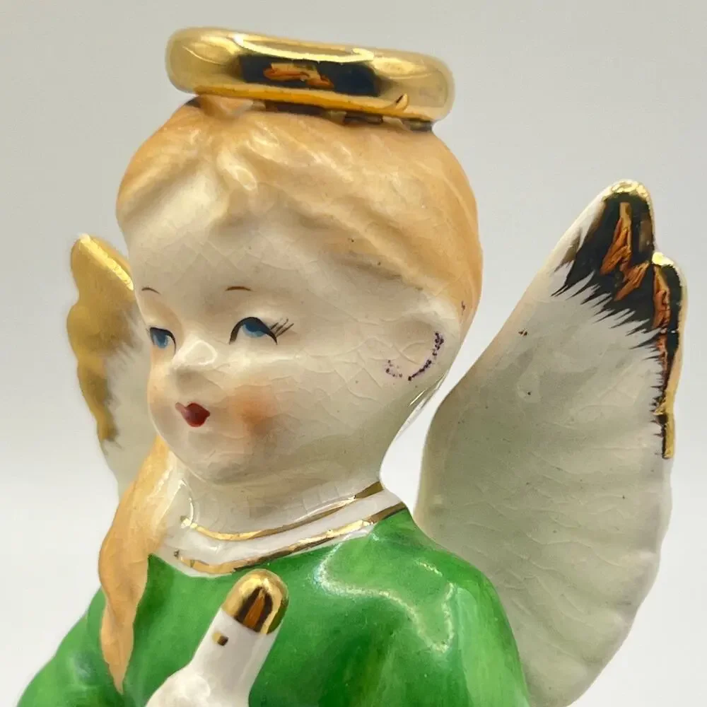 Vintage 50s Art Gift Angel Of Ireland Figurine Porcelain Girl 1958 Japan 4.25